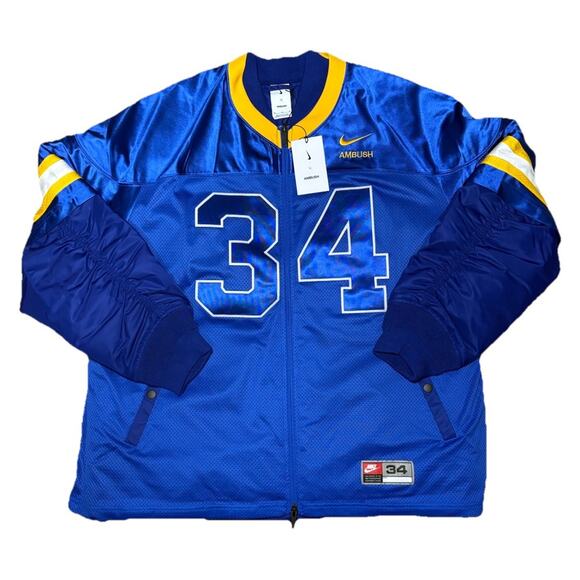 Nike x AMBUSH Football Jacket Deep Royal Blue Men’s Size Medium DX6916-455 NEW - Picture 1 of 11
